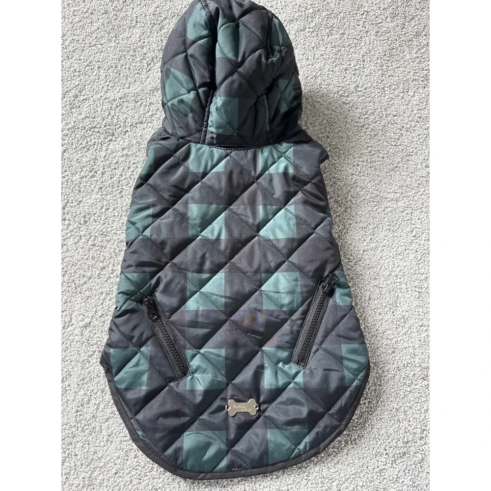 Barkley & Finn Dog Winter Vest‎ Adjustable Chest (21-22in) Plaid M Green-Tartan